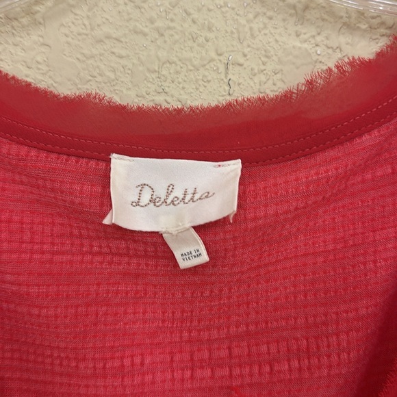 Anthropologie Deletta womans boho Tiered Long Sleeve Top Size M - Picture 5 of 6